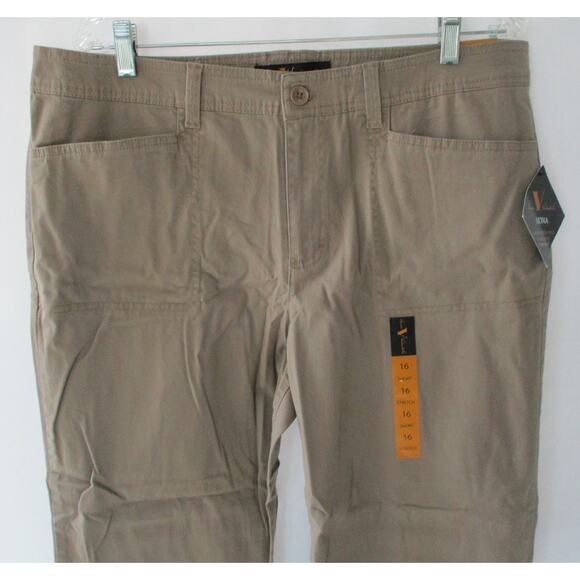 Gloria Vanderbilt Women's Brown Mid Rise Straight Leg  Pants NWY Size16 Short - Picture 2 of 11